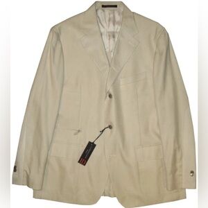 $1695 NEW CORNELIANI SPORTCOAT JACKET 46R 46 R E 56 I.D. ECRU MICRO TWILL